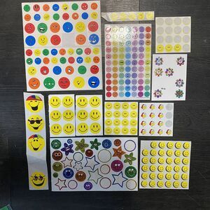 Lot Of Various Smiley Face Stickers Kids Crafts Teachers Unused & Incomplete